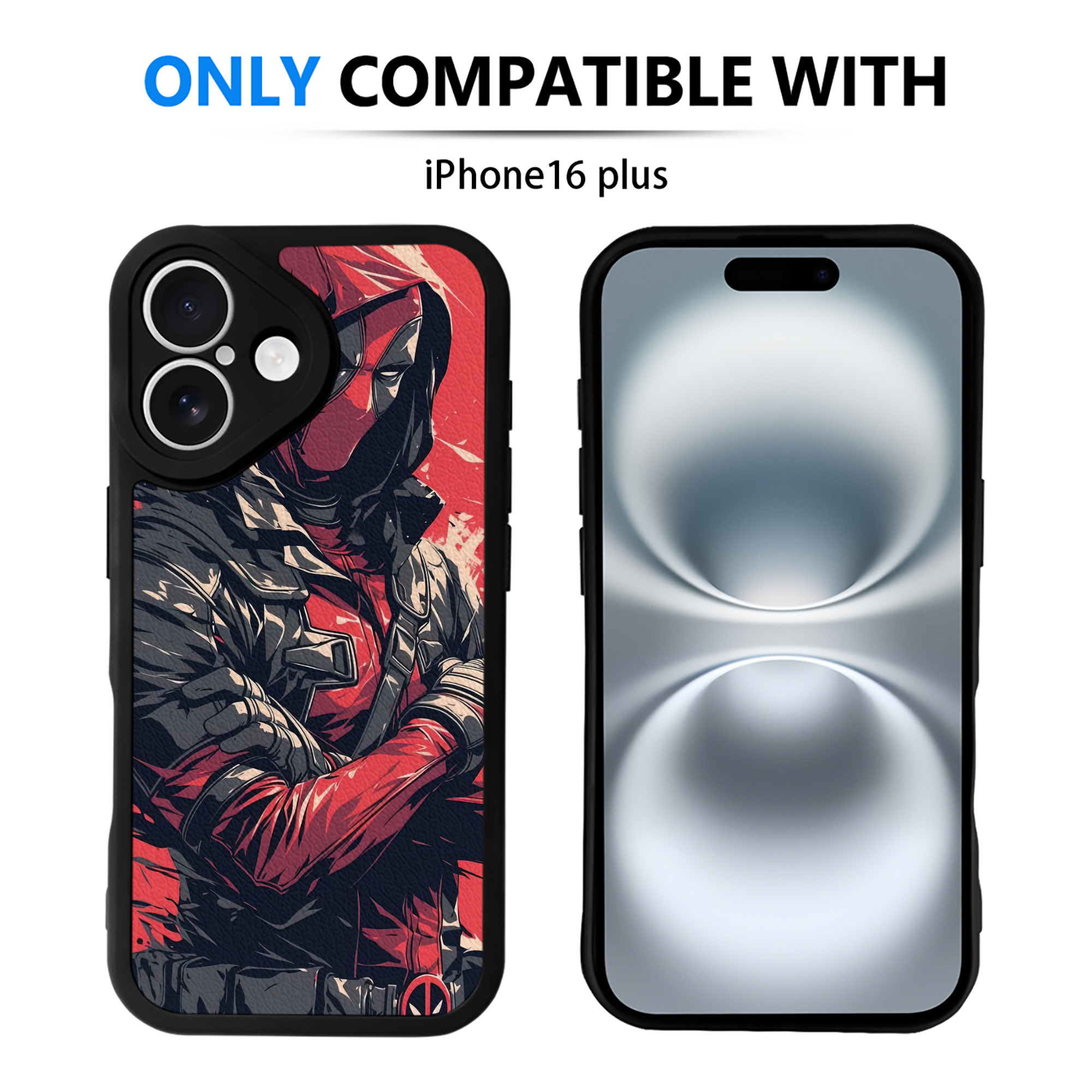 （画像用） Deadpool デッドプール 【iPhone 16シリーズ対応】シリコンスマホケース（レザー調） 材質：シリコン
